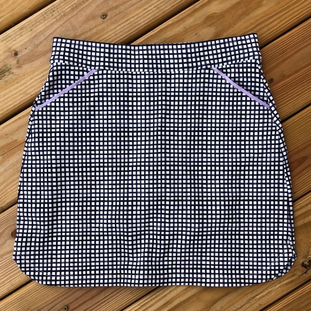 Peter Millar Black and White Checkered Skirt